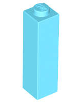 Lego (N) ~ Brick 1 x 1 x 3 ~ [Medium Azure]