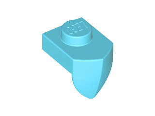 Lego (N) ~ Plate Modified 1 x 1 with Tooth Vertical ~ [Medium Azure]