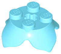 Lego (N) ~ Plant Leaves 2 x 2 with 4 Petals and Axle Hole ~ [Medium Azure]