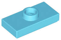 Lego (N) ~ Plate Modified 1 x 2 with 1 Stud with Groove and Bottom Stud Holder (Jum ~ [Medium Azure]