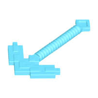 Lego Used - Minifigure Utensil Pickaxe Pixelated (Minecraft)~ [Medium Azure]