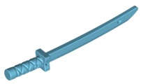 Lego (N) ~ Minifigure Weapon Sword Shamshir / Katana (Square Guard) with Capped Pom ~ [Medium Azure]