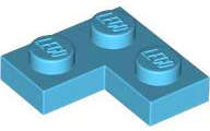 Lego (N) ~ Plate 2 x 2 Corner ~ [Medium Azure]