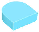 Lego (N) ~ Tile Round 1 x 1 Half Circle Extended ~ [Medium Azure]
