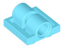 Lego (U) ~ Plate Modified 2 x 2 with Pin Holes ~ [Medium Azure]