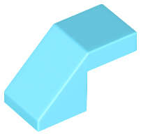 Lego (N) ~ Slope 45 2 x 1 with Cutout without Stud ~ [Medium Azure]
