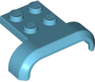 Lego (N) ~ Vehicle Mudguard 4 x 3 x 1 with Arch Curved ~ [Medium Azure]