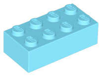 Lego (N) ~ Brick 2 x 4 ~ [Medium Azure]
