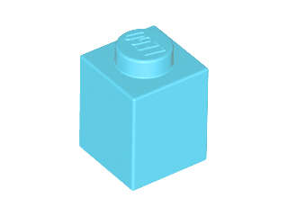 Lego (N) ~ Brick 1 x 1 ~ [Medium Azure]