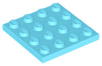 Lego (N) ~ Plate 4 x 4 ~ [Medium Azure]