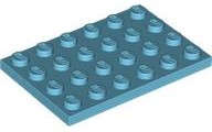 Lego (N) ~ Plate 4 x 6 ~ [Medium Azure]