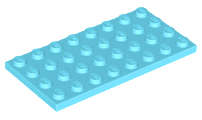 Lego NEW - Plate 4 x 8~ [Medium Azure]