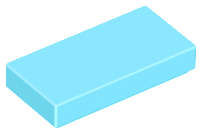 Lego (N) ~ Tile 1 x 2 ~ [Medium Azure]