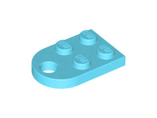 Lego (N) ~ Plate Modified 2 x 3 with Hole ~ [Medium Azure]
