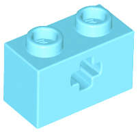 Lego (N) ~ Technic Brick 1 x 2 with Axle Hole ~ [Medium Azure]