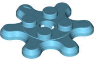 Lego (N) ~ Plate Round 2 x 2 Gear 6 Tooth ~ [Medium Azure]