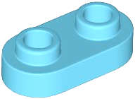 Lego (N) ~ Plate Round 1 x 2 with Open Studs ~ [Medium Azure]