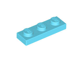 Lego (N) ~ Plate 1 x 3 ~ [Medium Azure]