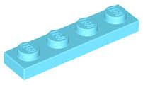 Lego (N) ~ Plate 1 x 4 ~ [Medium Azure]