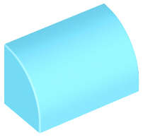Lego (N) ~ Slope Curved 1 x 2 with Bottom Stud Holder ~ [Medium Azure]