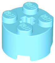 Lego (N) ~ Brick Round 2 x 2 with Axle Hole ~ [Medium Azure]