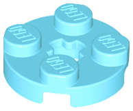 Lego (U) ~ Plate Round 2 x 2 with Axle Hole ~ [Medium Azure]