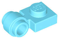 Lego (N) ~ Plate Modified 1 x 1 with Light Attachment - Thick Ring ~ [Medium Azure]