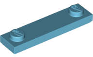 Lego (N) ~ Plate Modified 1 x 4 with 2 Studs with Groove ~ [Medium Azure]