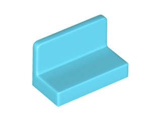 Lego (N) ~ Panel 1 x 2 x 1 with Rounded Corners ~ [Medium Azure]