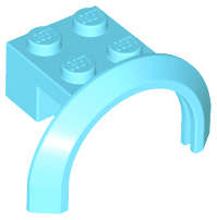 Lego (N) ~ Vehicle Mudguard 4 x 2 1/2 x 1 2/3 with Arch Round ~ [Medium Azure]