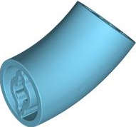 Lego (N) ~ Brick Round 2 x 2 D. 45 degrees Elbow (27.7mm Standing Height) ~ [Medium Azure]