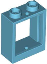 Lego (N) ~ Window 1 x 2 x 2 Flat Front ~ [Medium Azure]