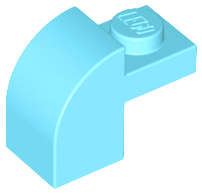 Lego (N) ~ Slope Curved 2 x 1 x 1 1/3 with Recessed Stud ~ [Medium Azure]