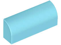 Lego (U) ~ Slope Curved 1 x 4 x 1 1/3 ~ [Medium Azure]