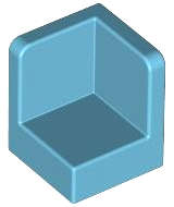 Lego (U) ~ Panel 1 x 1 x 1 Corner ~ [Medium Azure]