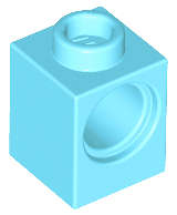 Lego (N) ~ Technic Brick 1 x 1 with Hole ~ [Medium Azure]