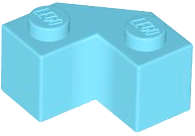 Lego (N) ~ Brick Modified Facet 2 x 2 ~ [Medium Azure]