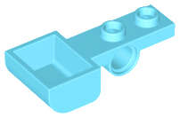 Lego (U) ~ Plate Modified 1 x 2 with Pin Hole and Bucket (Catapult) ~ [Medium Azure]