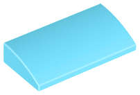 Lego (N) ~ Slope Curved 2 x 4 x 2/3 with Bottom Tubes ~ [Medium Azure]