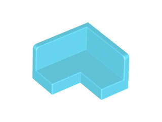 Lego (U) ~ Panel 2 x 2 x 1 Corner ~ [Medium Azure]