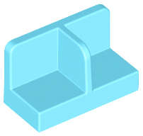 Lego (U) ~ Panel 1 x 2 x 1 with Rounded Corners and Center Divider ~ [Medium Azure]