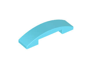 Lego (N) ~ Slope Curved 4 x 1 x 2/3 Double ~ [Medium Azure]