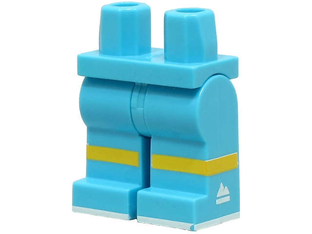 Lego NEW - Hips and Legs with Yellow Knees White Soles and Sports Mountain Logo on~ [Medium Azure]