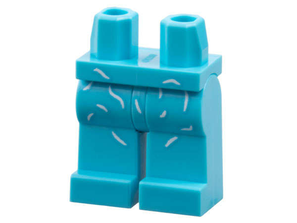 Lego (N) ~ Hips and Legs with White Curved Lines / Cat Hair Pattern ~ [Medium Azure]