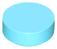 Lego (N) ~ Tile Round 1 x 1 ~ [Medium Azure]