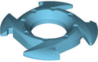 Lego (N) ~ Ring 4 x 4 with 2 x 2 Hole and 4 Arrow Ends (Ninjago Spinner Crown) ~ [Medium Azure]