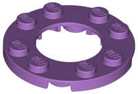 Lego (N) ~ Plate Round 4 x 4 with 2 x 2 Round Open Center ~ [Medium Lavender]