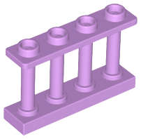 Lego (U) ~ Fence 1 x 4 x 2 Spindled with 4 Studs ~ [Medium Lavender]
