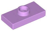 Lego (N) ~ Plate Modified 1 x 2 with 1 Stud with Groove and Bottom Stud Holder ( ~ [Medium Lavender]