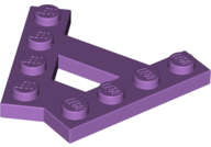 Lego (U) ~ Wedge Plate A-Shape with 2 Rows of 4 Studs ~ [Medium Lavender]